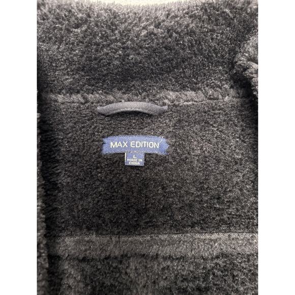 Max Edition Women's Faux Shearling Moto Biker coat in black. Size L - Picture 5 of 9